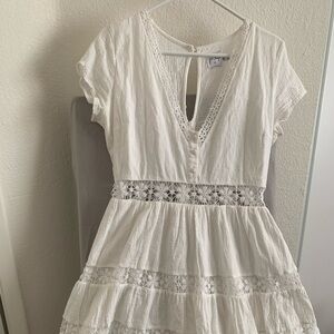 Polly. Princess Polly mini dress. Size 10. Ruffle lace zip back.